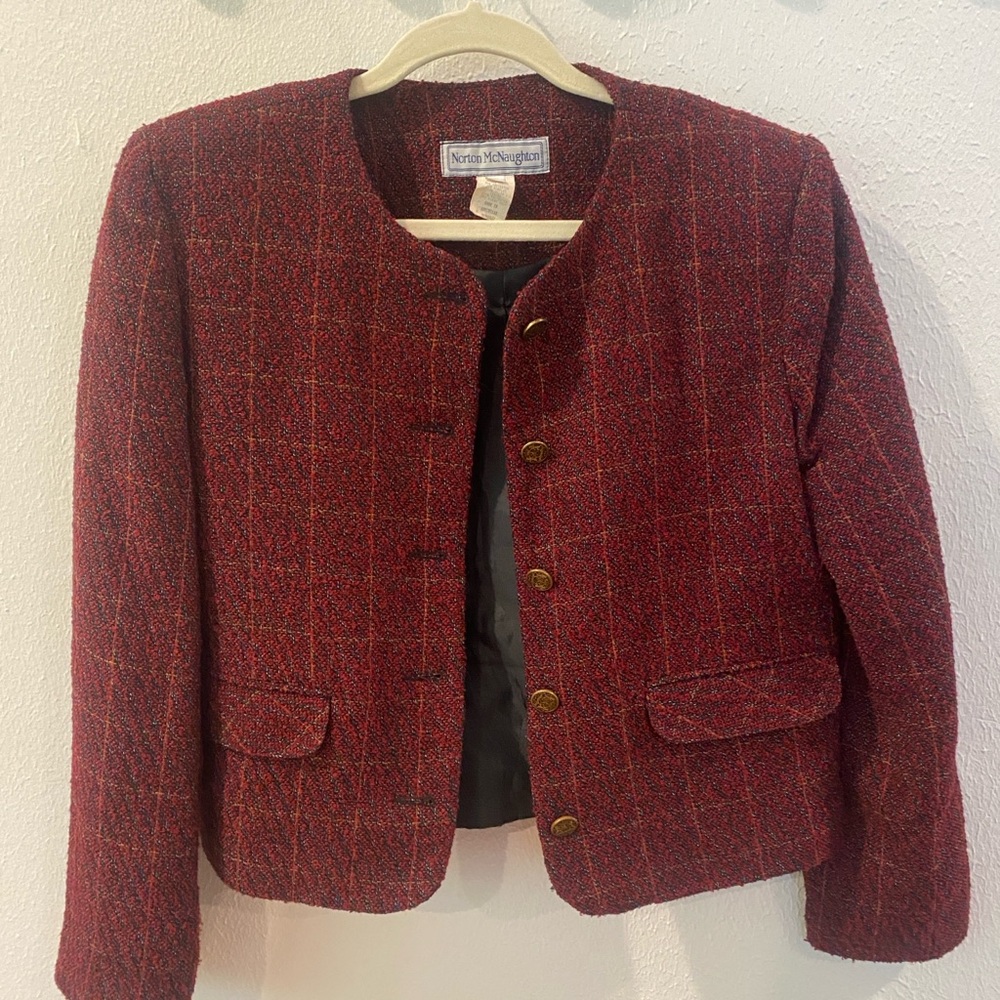 Women's Red Plaid Jacket
